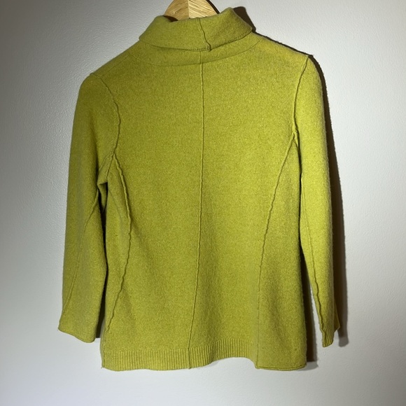 J. Jill Women’s Sweater Cashmere Wool Blend Lime Green Size L Italian Yarn READ - Picture 2 of 7